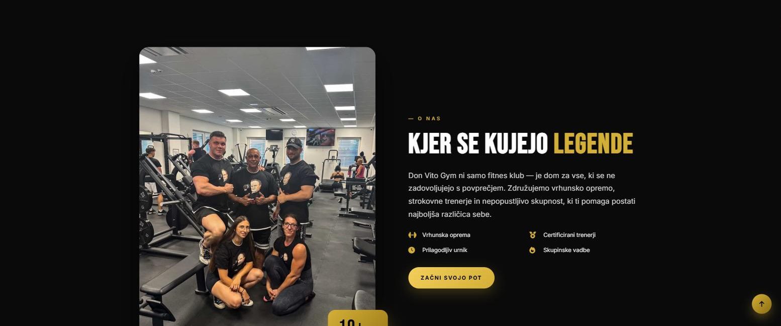 Predstavitev ekipe na strani Don Vito Gym