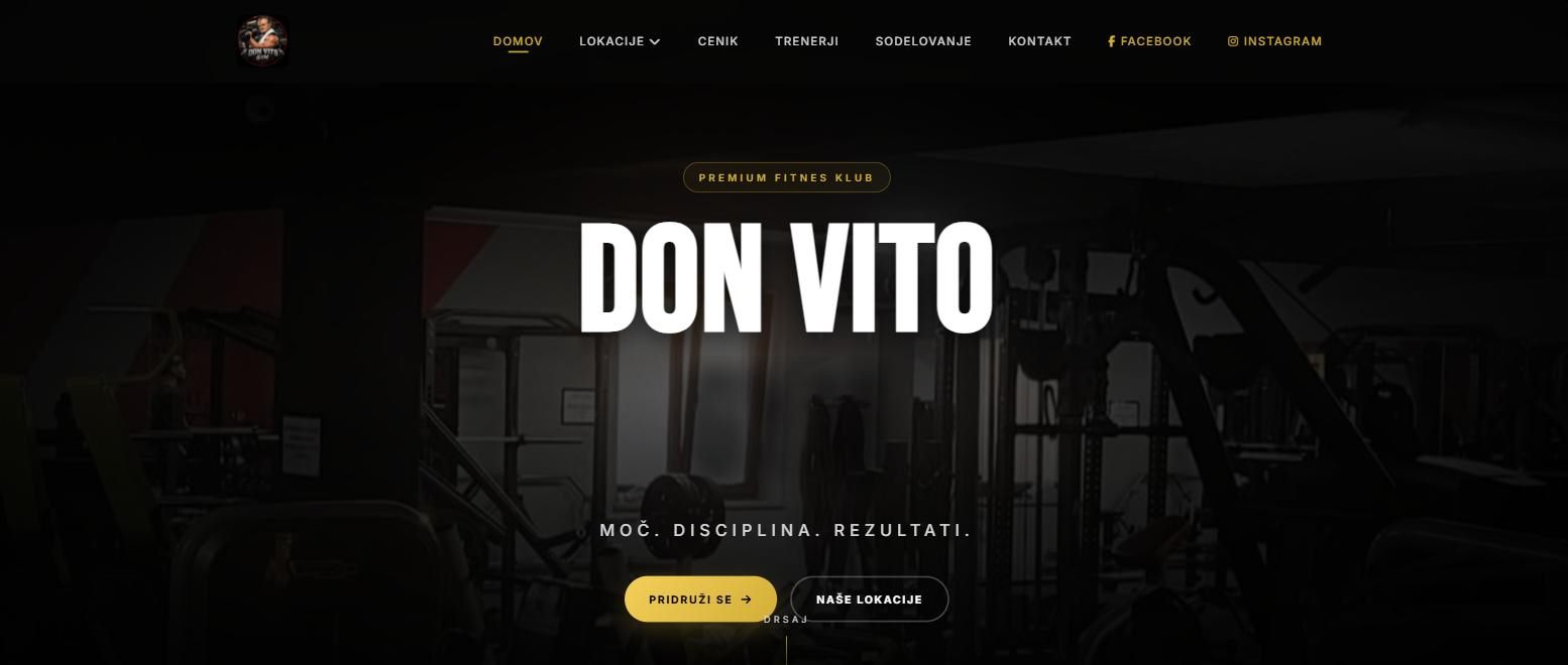 Spletna stran Don Vito Gym